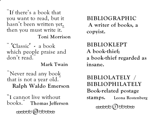 Bibliorhea - sample pages